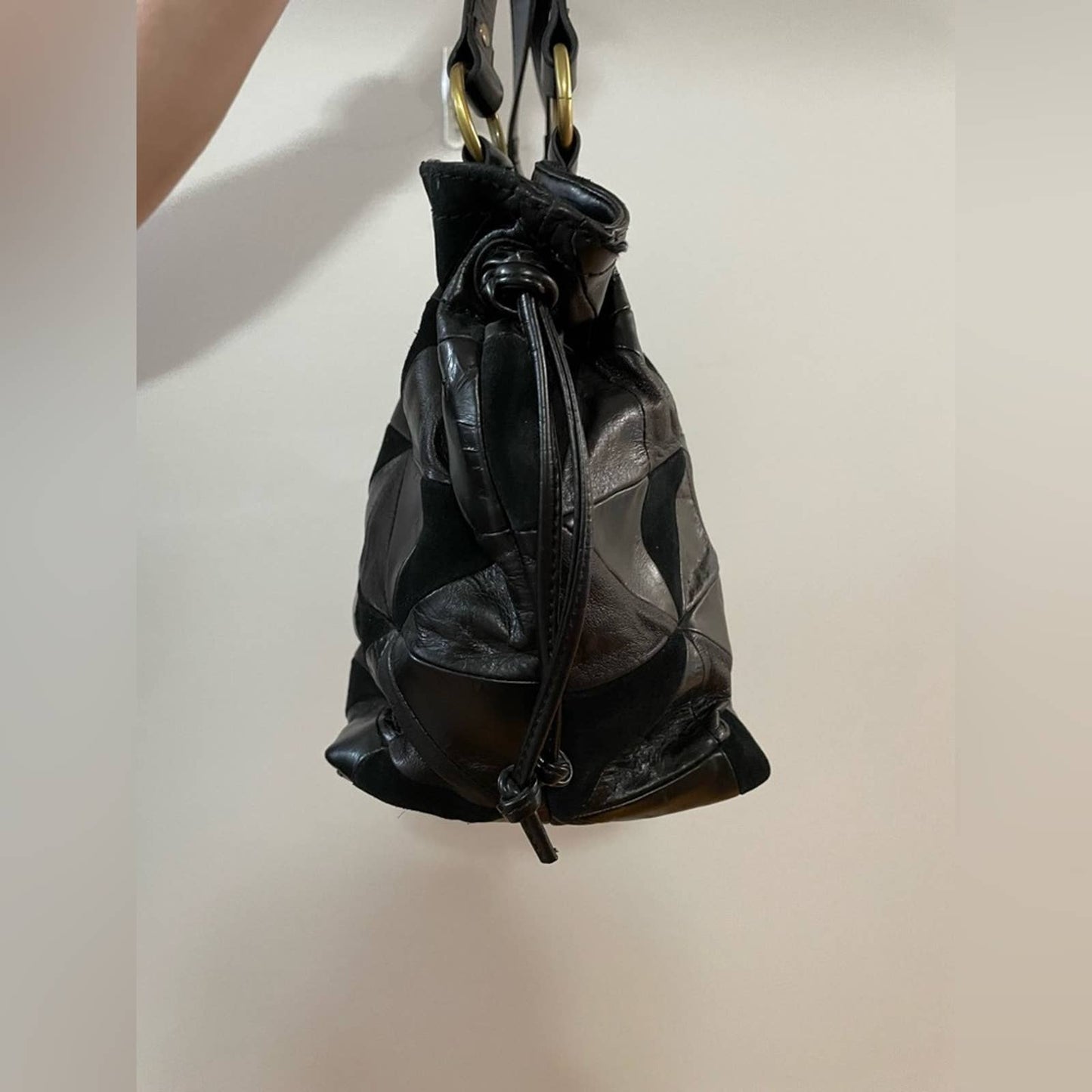 NWT (Damaged) Laura Ashley Black Leather Shoulder Bag