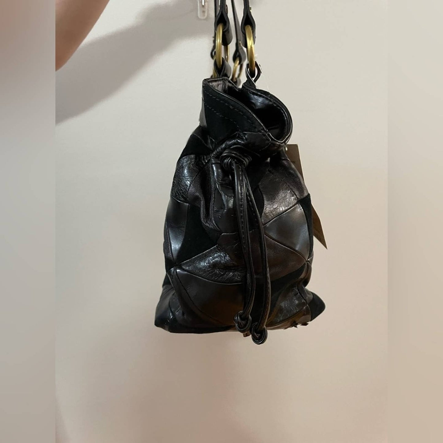 NWT (Damaged) Laura Ashley Black Leather Shoulder Bag