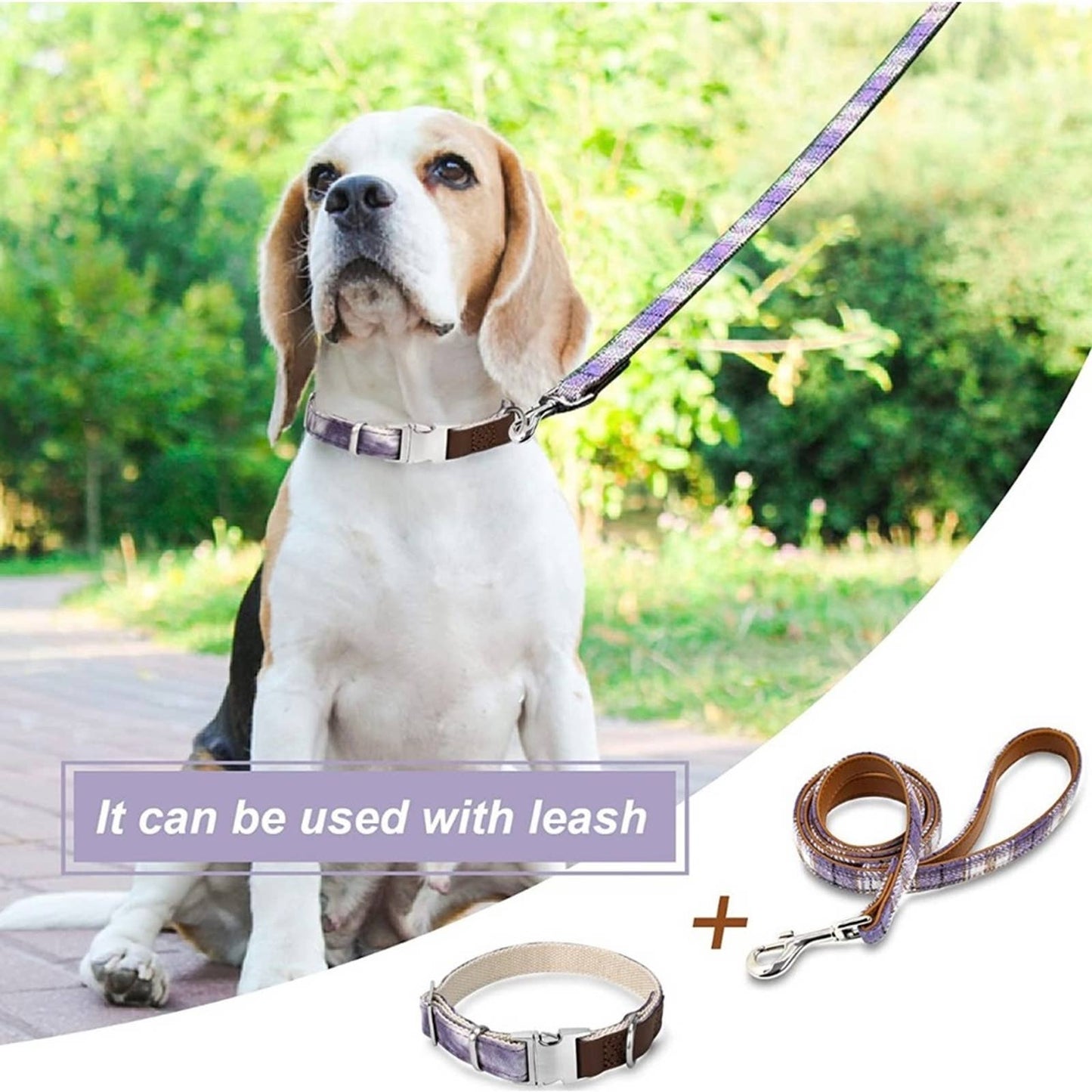 MOBA Pet Dog Collar Metal Buckle Adjustable Dog Collar Size Small Purple