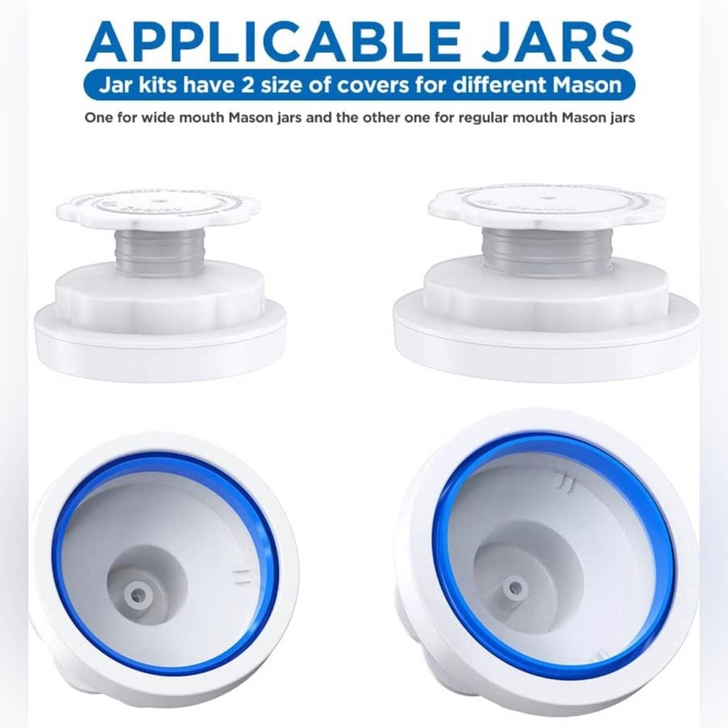 Atecess Jar Sealer Compatiable for FoodSaver Vacuum Sealer (TC-White+Pump)