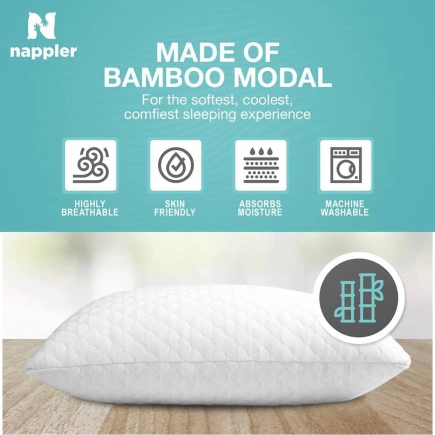 Nappler Premium Queen Pillow Hypoallergenic Adjustable Memory Foam #2