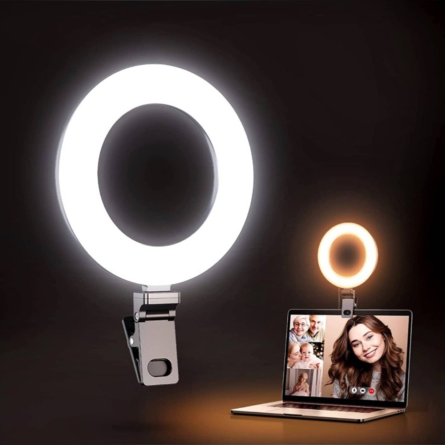 Kaiess Video Conference Lighting, 6.5" Clip on Ring Light for Computer Light