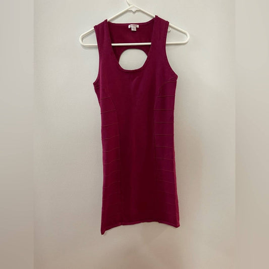 SM Xhilaration Maroon Body Con