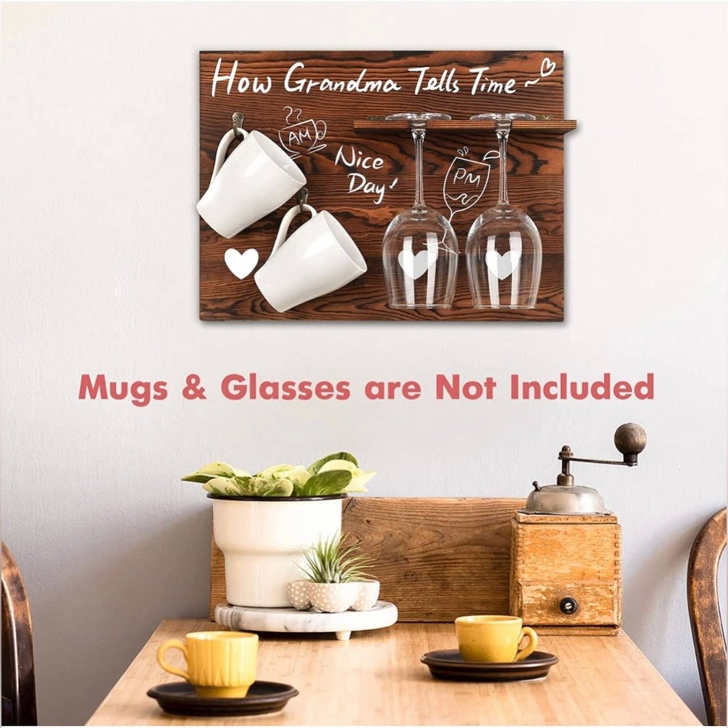 Funistree Gifts for Grandma from Grandkids, Mug Rack Wine Glass Holder