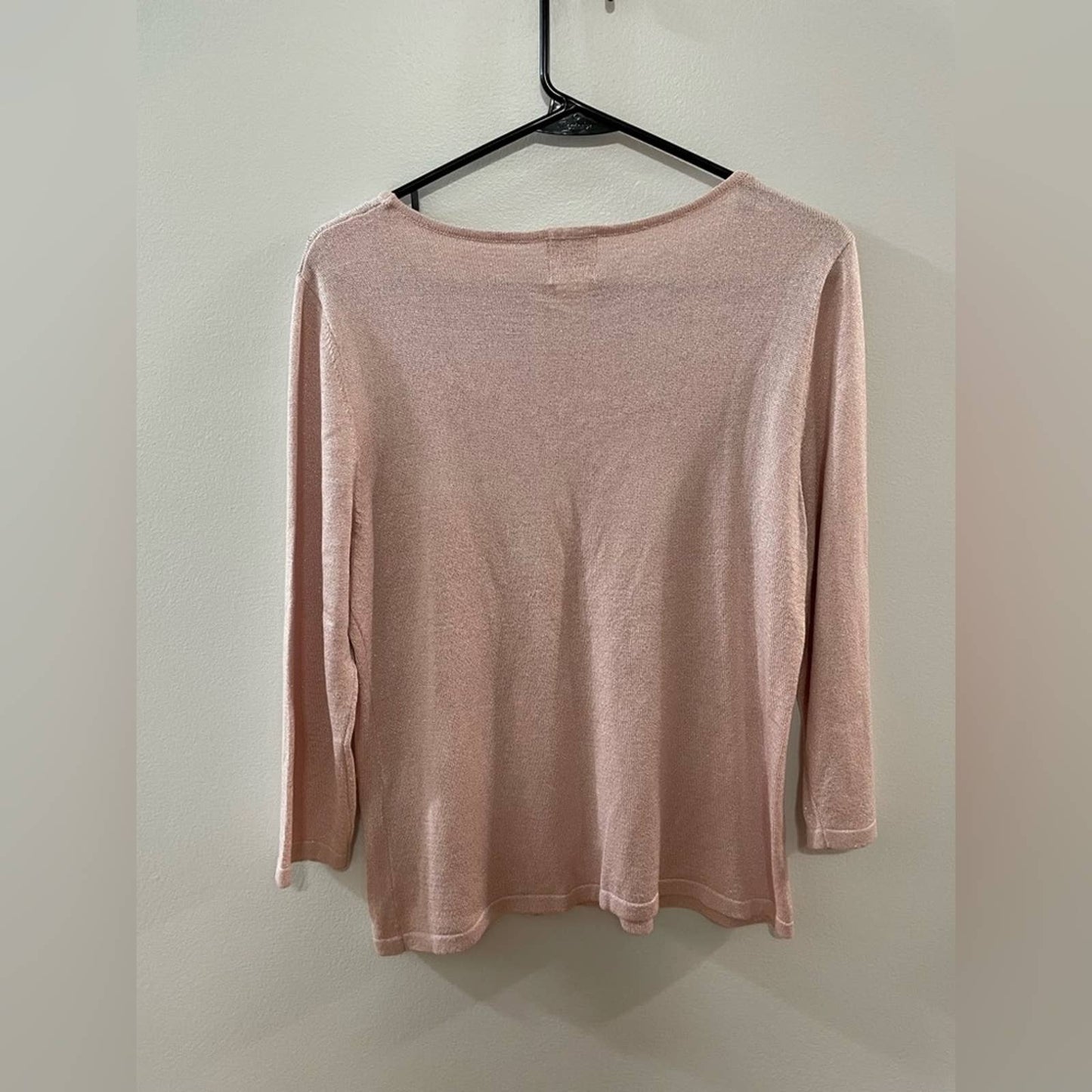 Petite LG Ruby Rd Crystal Shimmer Pink Sweater