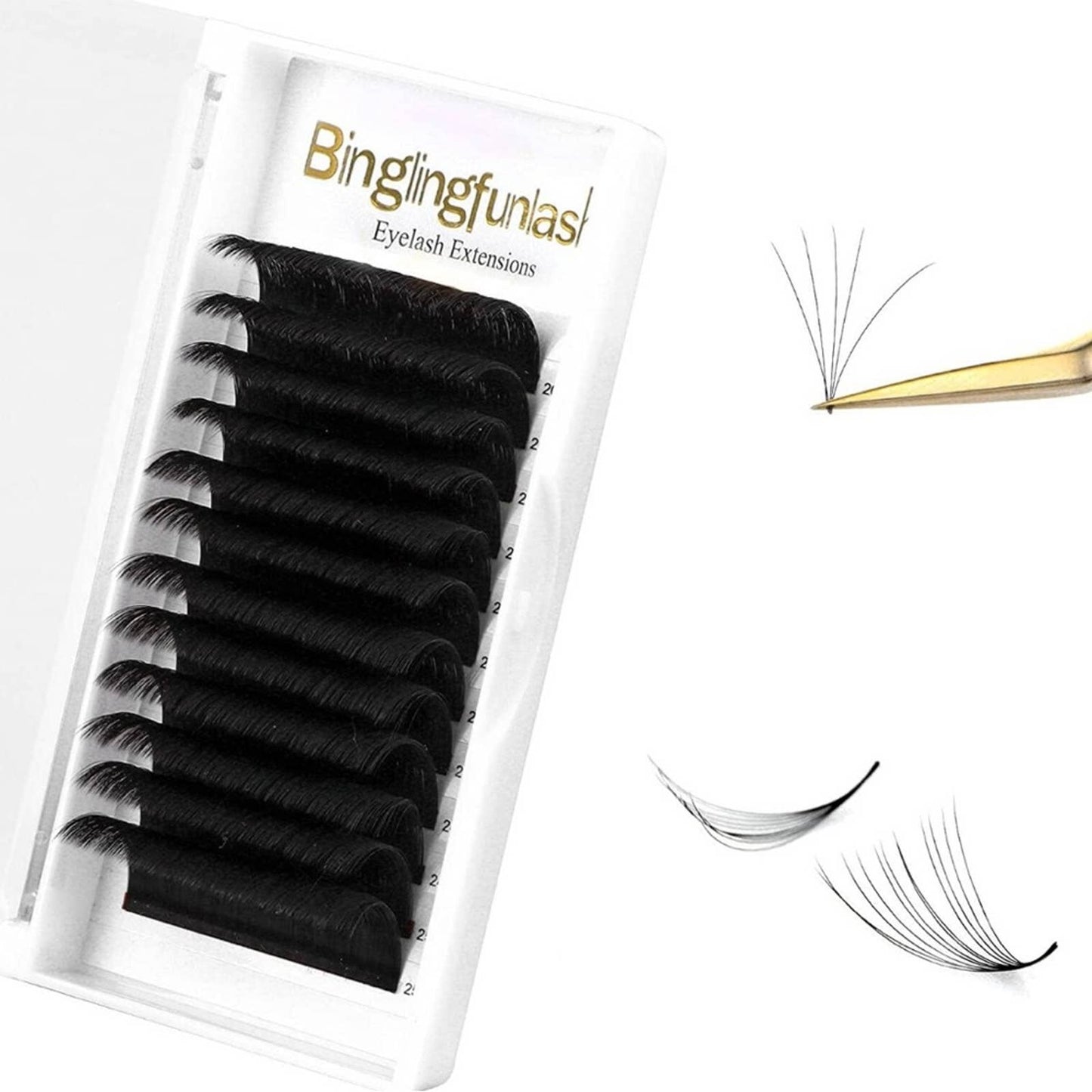 Volume Eyelash Extensions Lashes C Curl 0.07mm Blooming Single 20mm Length