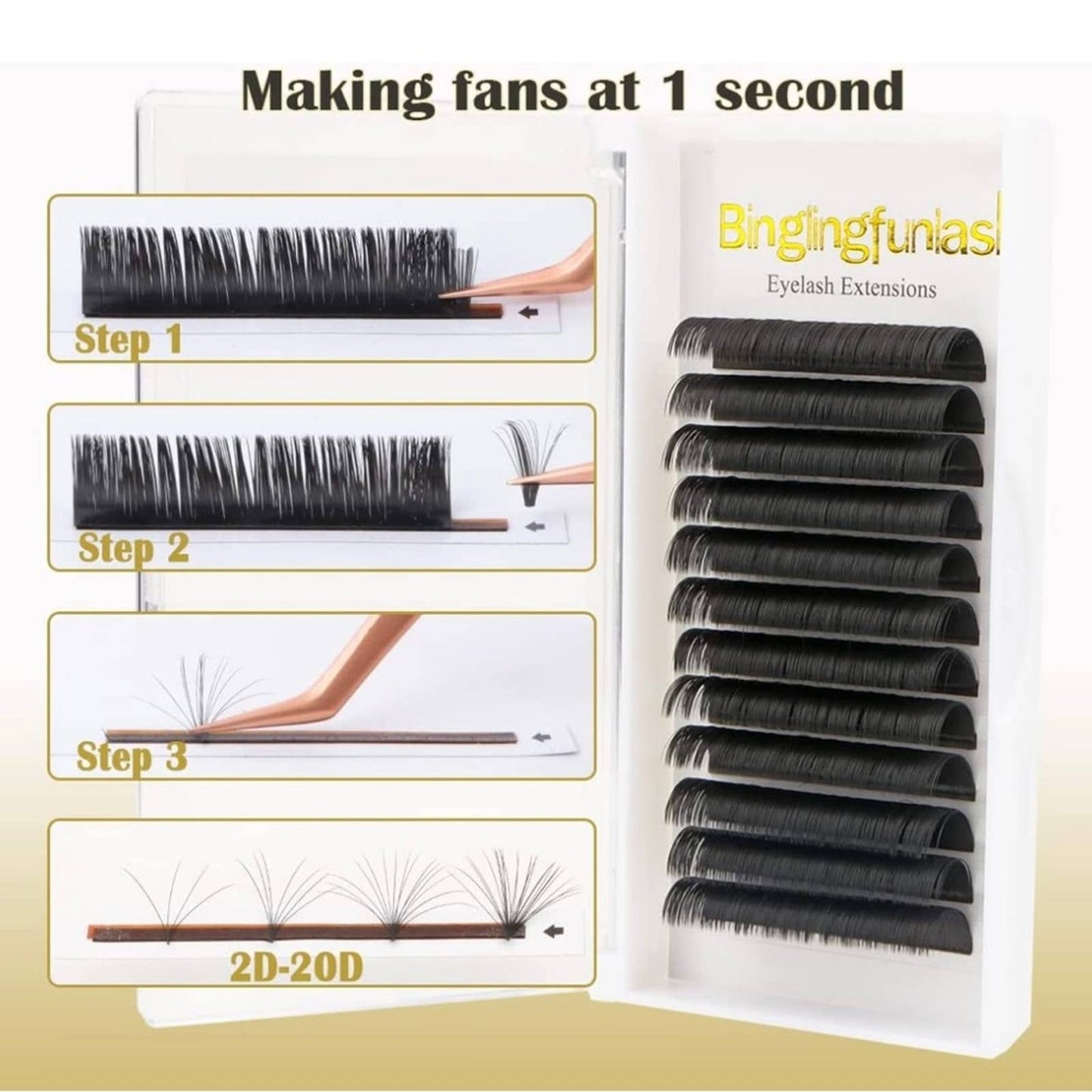 Volume Eyelash Extensions Lashes C Curl 0.07mm Blooming Single 20mm Length