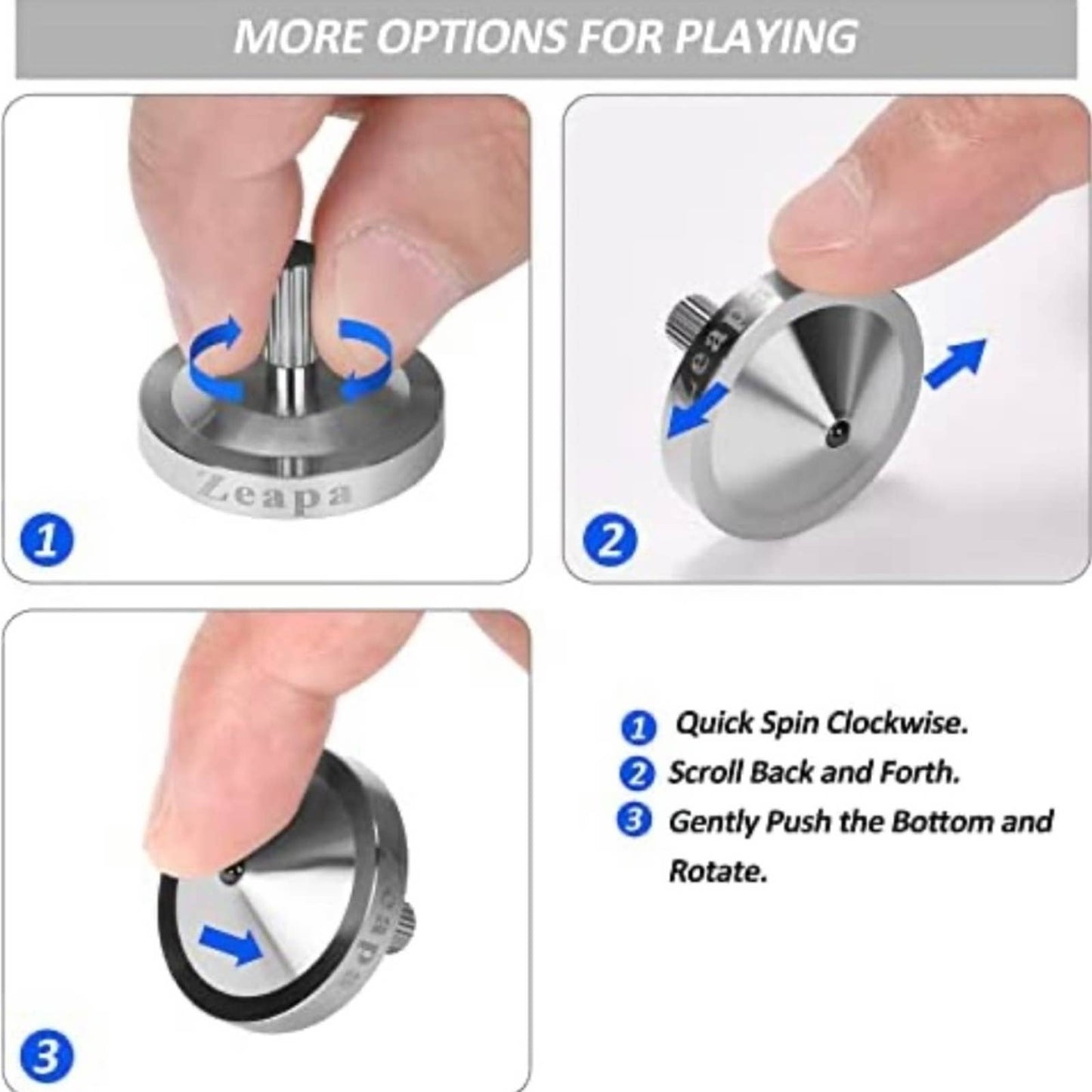 Fidget Spinners, Spinning Tops, Stress Relief Toys, Improve Concentration Silver Consign