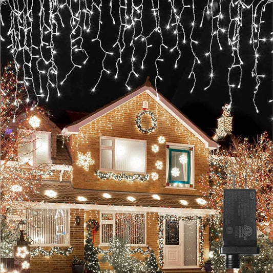 Icicle Christmas Lights Outdoor 18.57FT 360 LED